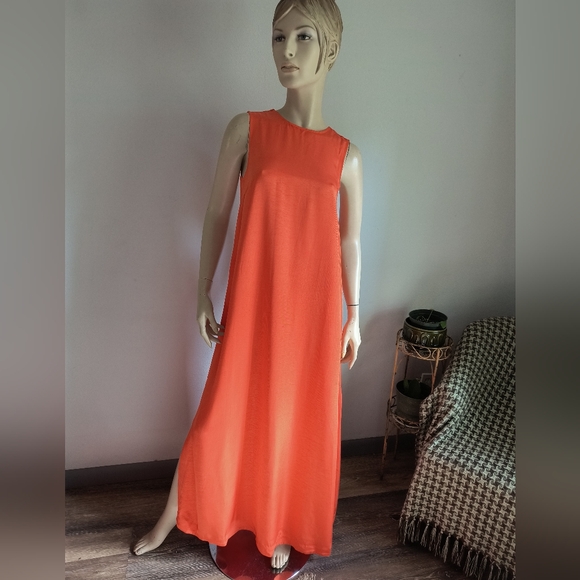Anthropholigie Orange Sleeveless Maxi Dress - Picture 1 of 12